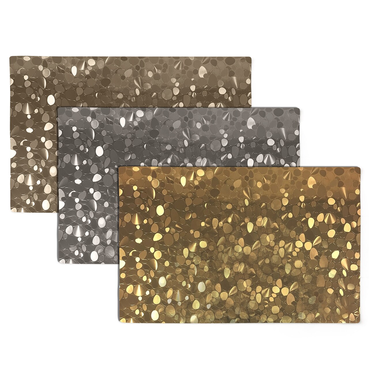 Non-Slip Heat Resistant Metallic Placemats 12X18 Eco-Friendly Dining Table Set